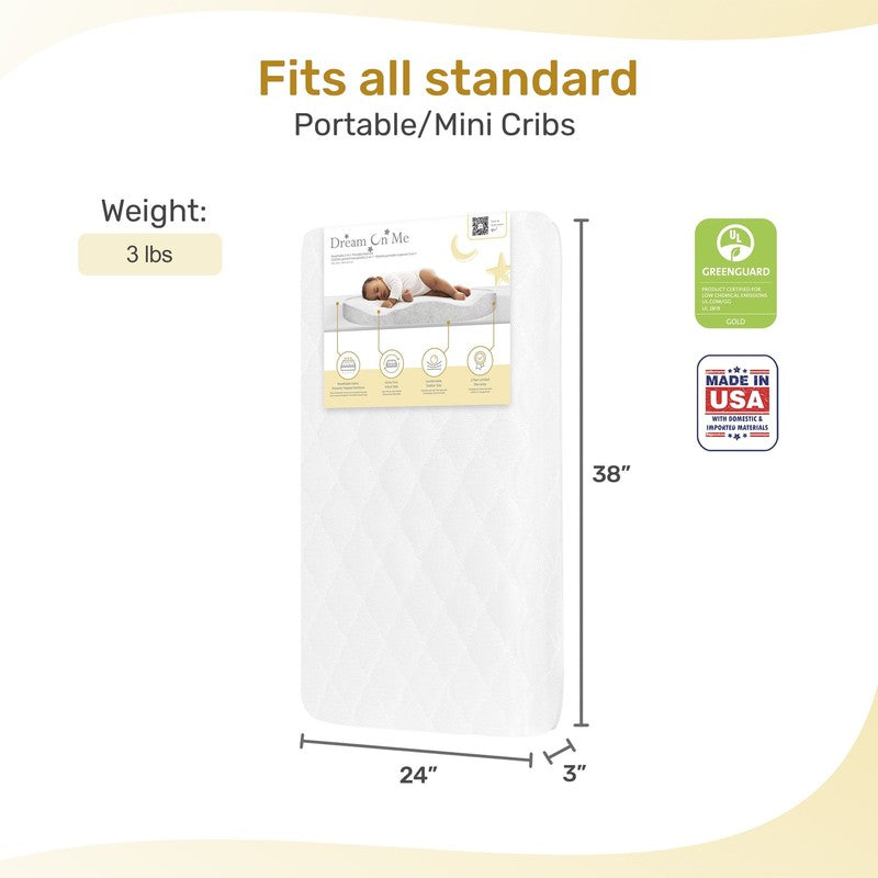 Rest EZ 2 in 1 Mini Crib Mattress, White2