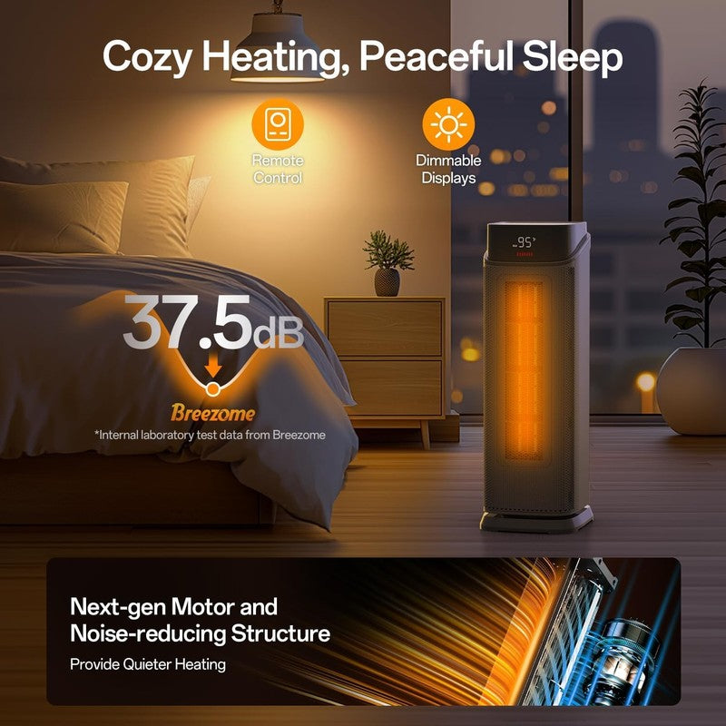1500W Tower Space Heater Indoor w/ Thermostat Remote 90° Oscillating5