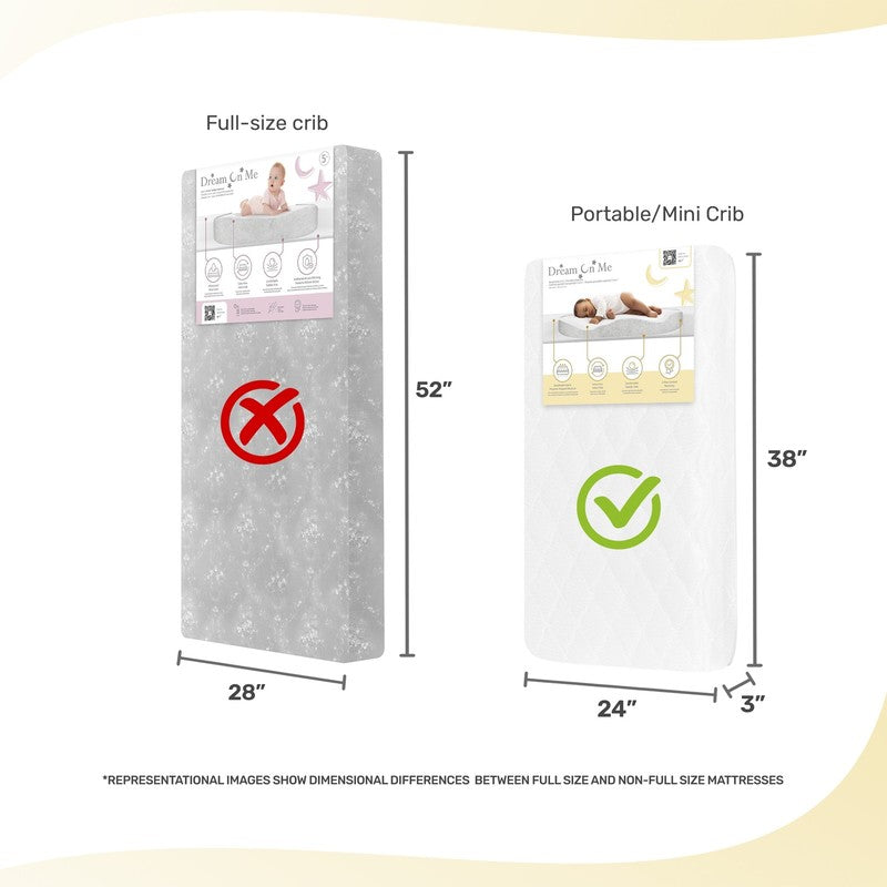 Rest EZ 2 in 1 Mini Crib Mattress, White7