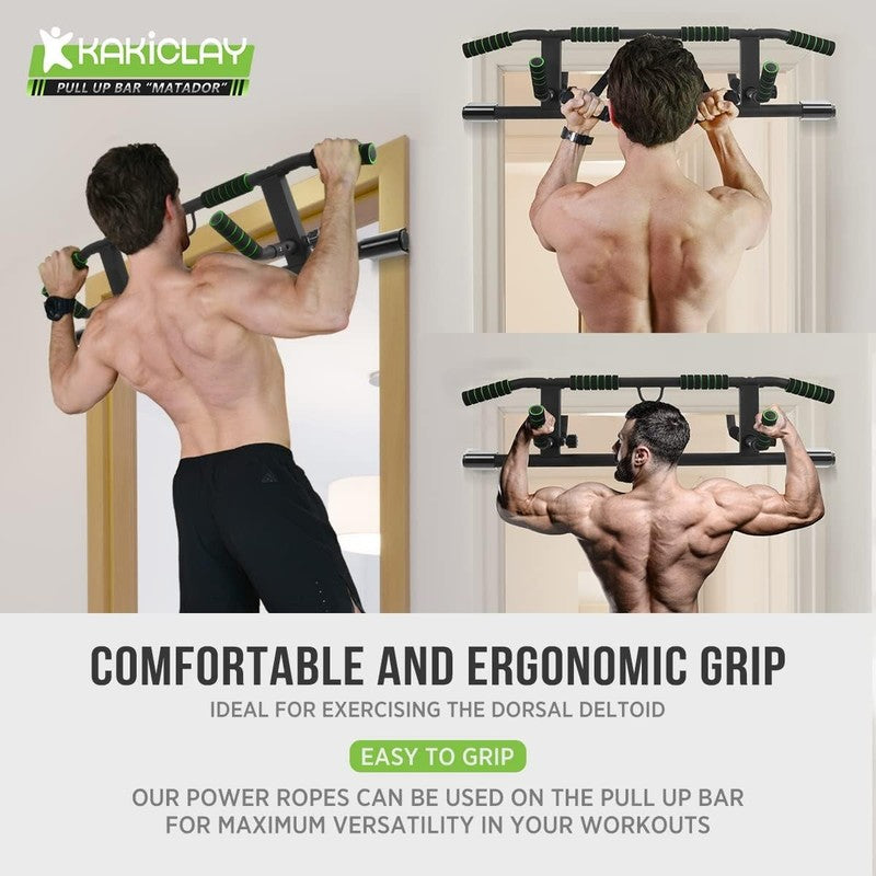 2025 Upgrade Multi Grip Pull up Bar with Smart Hooks, Heavy Duty Home Gym Bar1