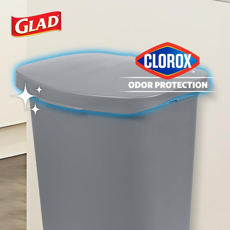 Kitchen Trash Can 13 Gallon Step Pedal Lid Odor Proof Grey Bin2