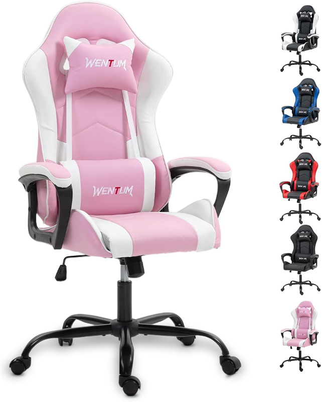 Massage Gaming Chair, Ergonomic PC Desk Chair with Headrest and Massage Lumbar S9