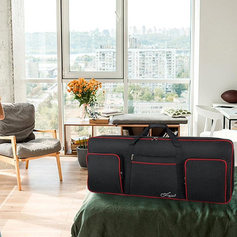61 Key Keyboard Case, Soft Piano Bag with 0.32 Inch Cotton, 61 Key Keyboard Bag 8