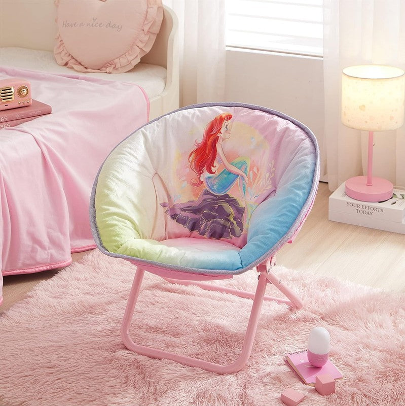 Disney Little Mermaid 19” Folding Toddler Saucer Chair Kids Cushion 3+5