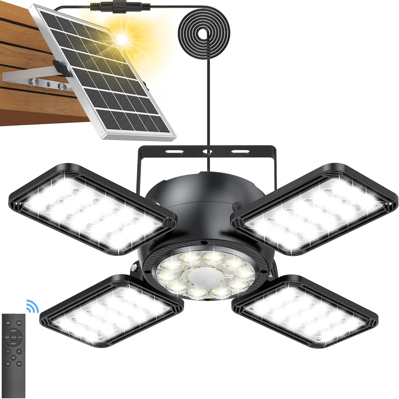 Brighten Your Shed: 1200LM Solar Motion Light with Remote, IP65 Waterproof0