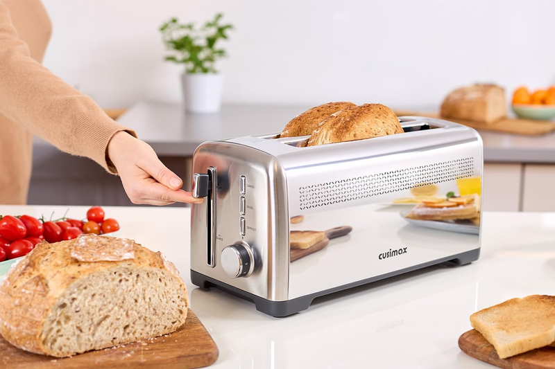 4 Slice Toaster Extra Long Slots Stainless Steel 9 Shade Settings6