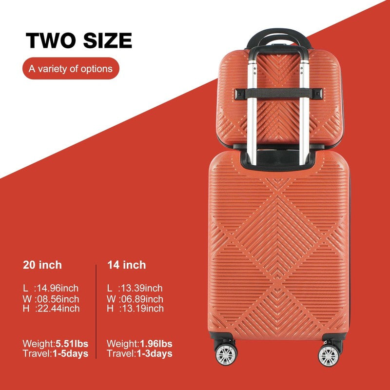 Luggage Sets 2 Piece Suitcase Set (14/20/)Hardside Suitcase with Spinner Wheels 3