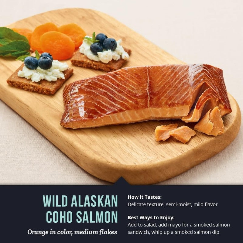 Wild Alaskan Smoked Salmon Trio   Sockeye, Coho & Pink   18oz Box4