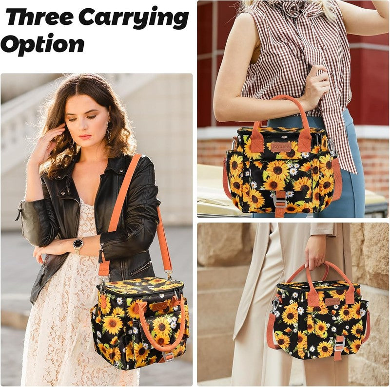 Insulated Waterproof Lunch Bag Cooler Tote Sunflower for Work & Picnic5