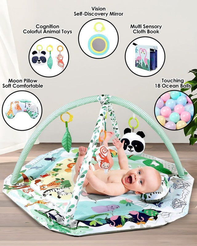 4 in 1 Baby Activity Play Mat w/ 6 Toys Ball Pit 18 Balls1
