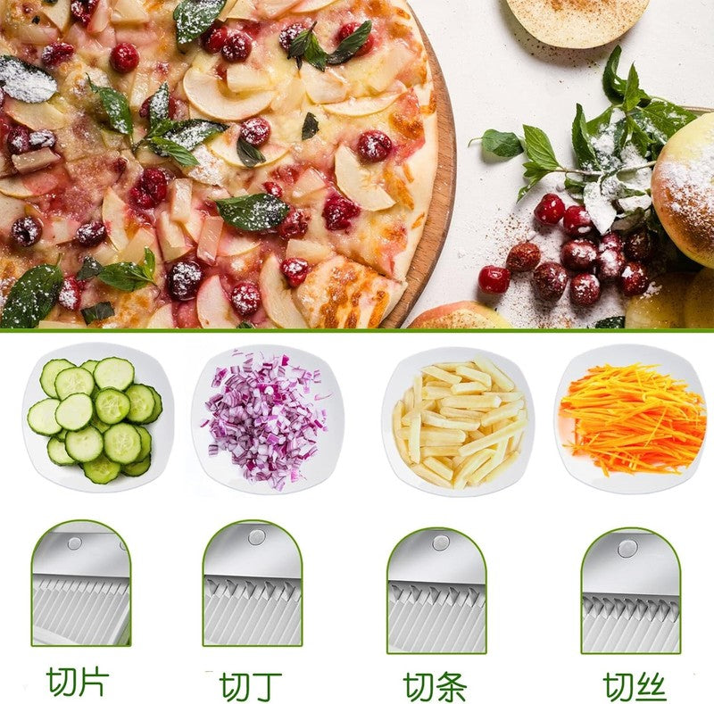 Safe Mandoline Slicer 5 in 1 Vegetable Cutter, Strips Julienne Dicer Adjustable 7