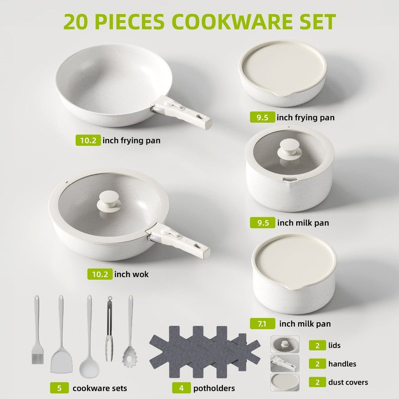 20Pcs Pots and Pans Set Nonstick, Kitchen Ceramic Cookware Set for RV and Campin3