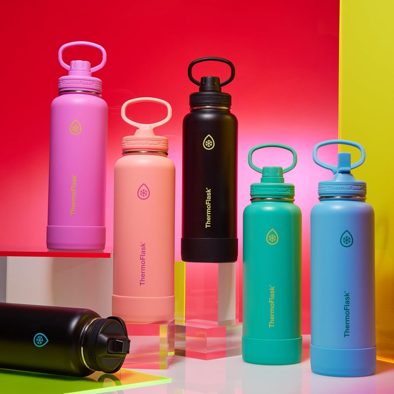 0oz Insulated Water Bottle Stainless Steel Spout Lid Leakproof Hot Cold4
