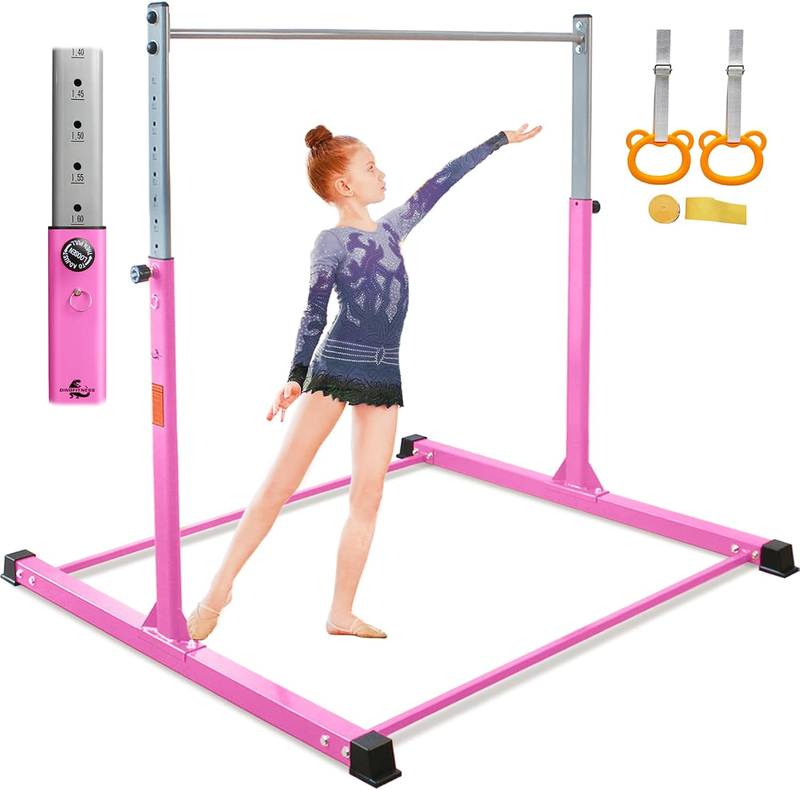 Kids Gymnastics Bar 11 Level Adjustable Horizontal Bar Thick Steel Home Use10