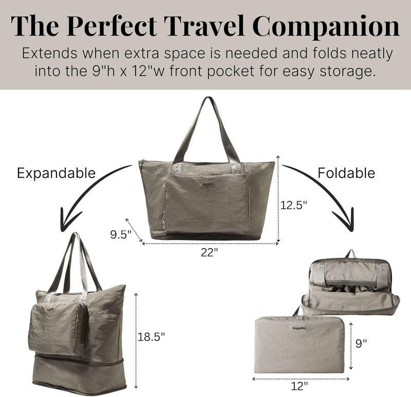 Carryall Expandable Lightweight Travel Tote 22" Packable Folding Compact Nylon W2