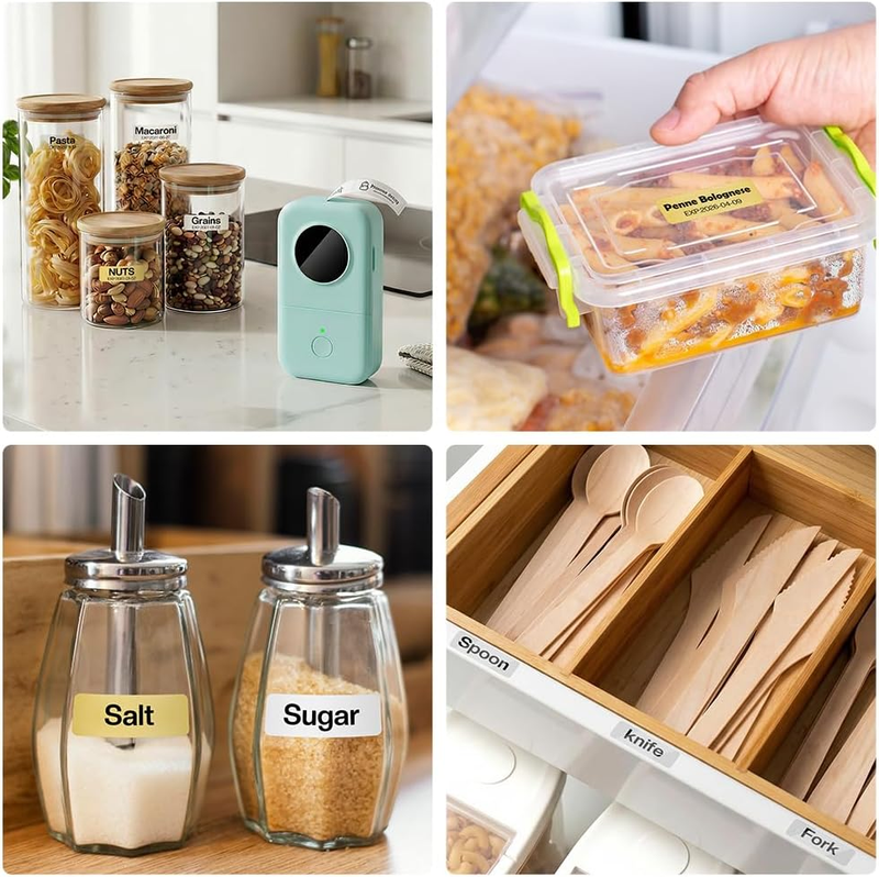 D30 Bluetooth Label Maker Portable Thermal Printer w/ White Clear Gold Tape6
