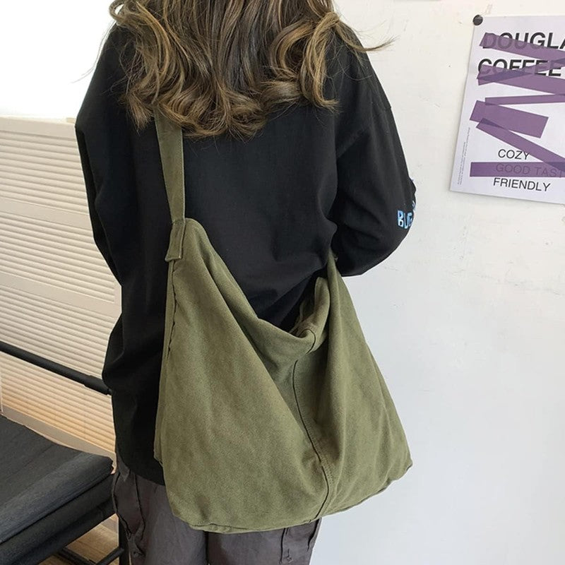 Aesthetic Cute Bag School Vintage Black Canvas Crossbody Shoulder Laptop Bag6