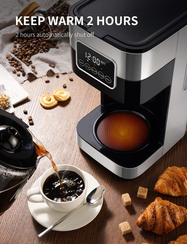 10-Cup Programmable Coffee Maker Drip Machine Strong Brew Silver Auto Shut Off3