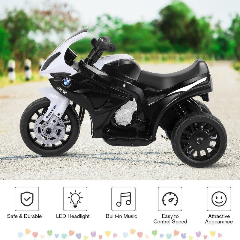 6V Kids Licensed Electric 3-Wheel Motorcycle Ride-On Black with Music & Light4