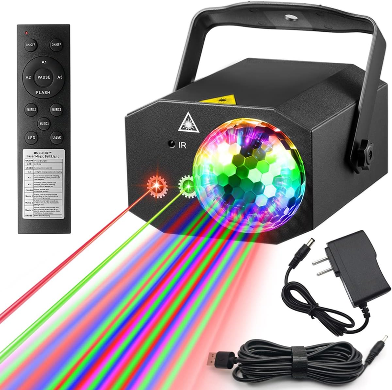 Party Lights Dj Disco Ball Light with Pattern Projection and Sound Activated,  R8