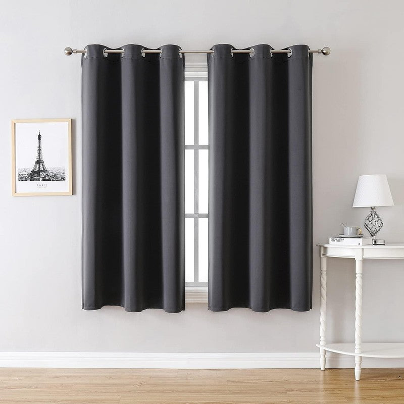 Thermal Insulated Blackout Curtains - 2 Panel Set, Dark Grey, 42x63 Inch1