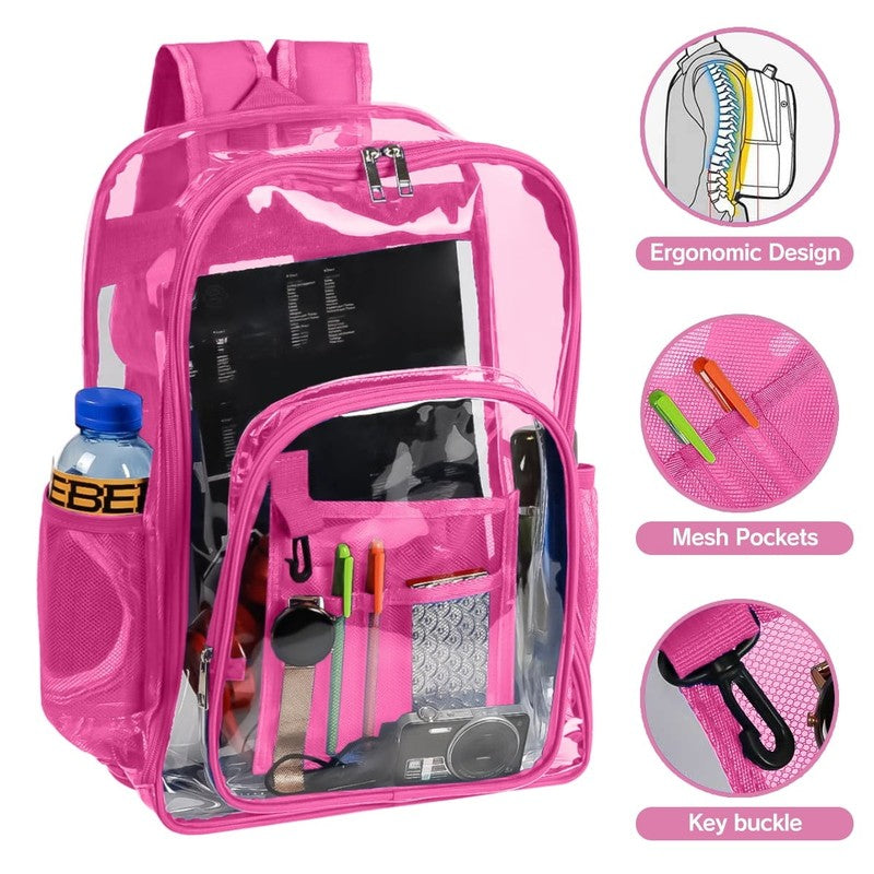 Waterproof Clear Backpack Heavy Duty PVC Transparent Large Capacity Backpack wit3