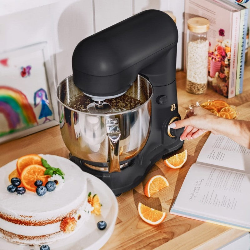 Beautiful 5.3 QT Stand Mixer w/ Flat Beater, Dough Hook by Drew Barrymore Black9