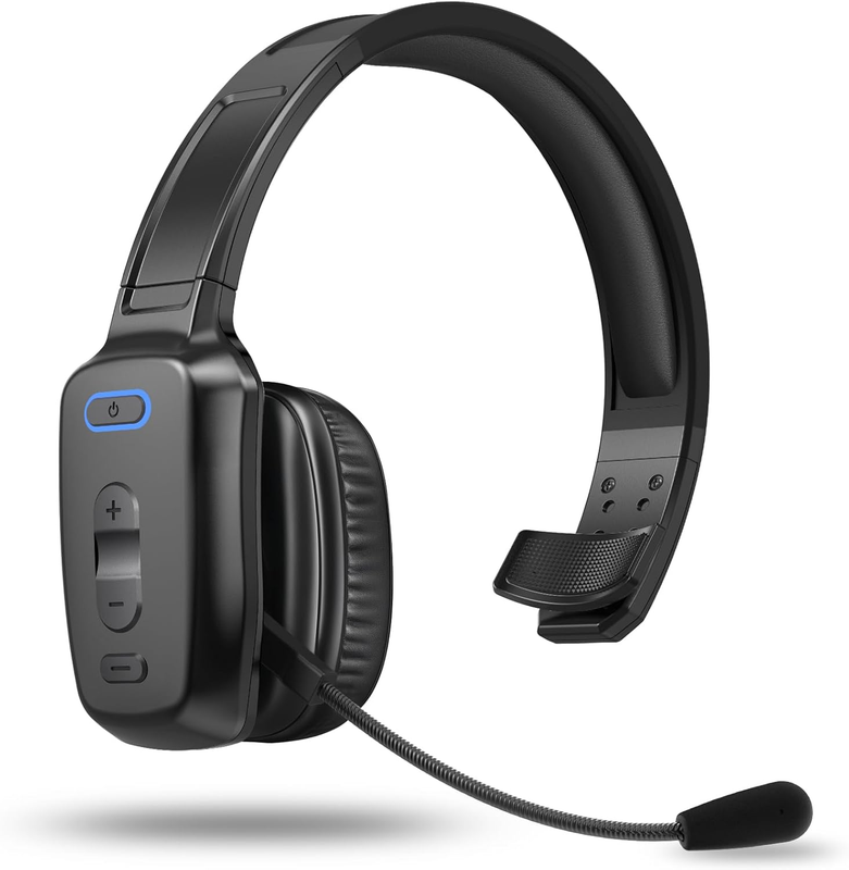 Bluetooth Headset V5.2 Noise Cancelling 60H Single Ear Wireless Mic7