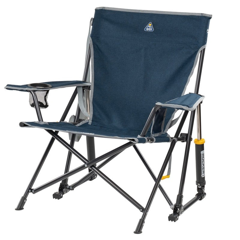 Foldable Rocking Camp Chair Kickback Rocker Heathered Indigo2