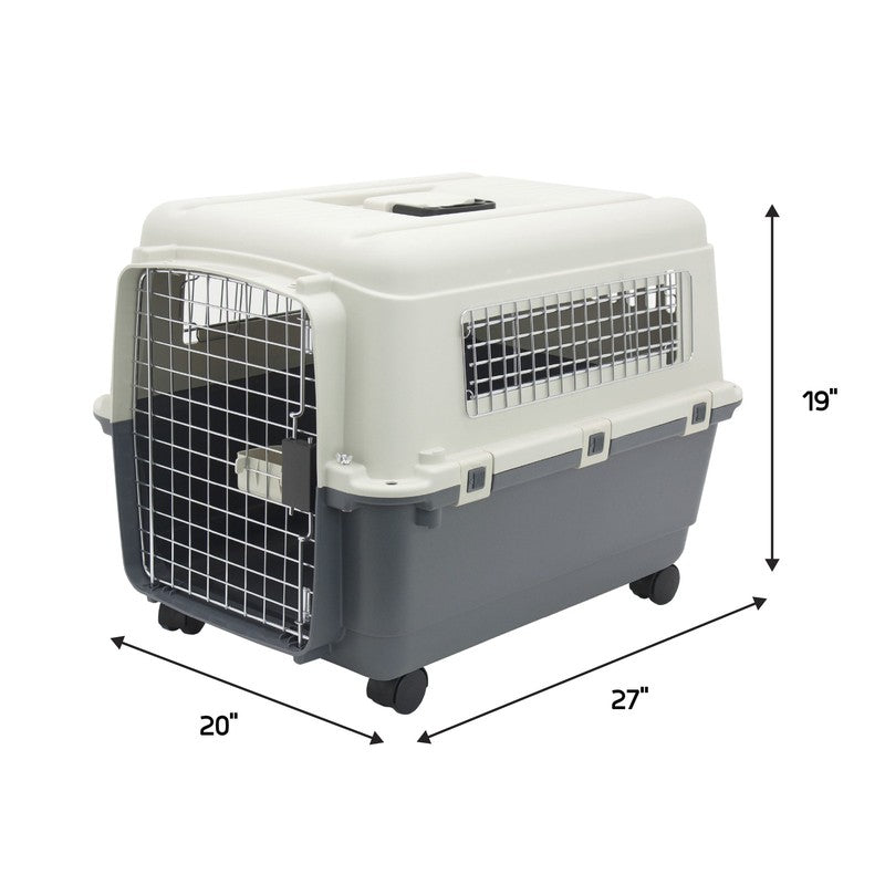 Airline Approved Plastic Dog Kennel with Wheels, Medium1