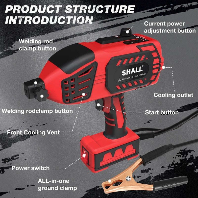 Portable Electric Welding Machine, 110V Handheld ARC Welder with IGBT Inverter, 3