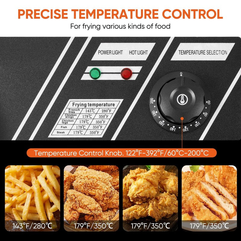 Commercial Deep Fryer with Basket 12L 5000W Professional Electric Countertop Dee1