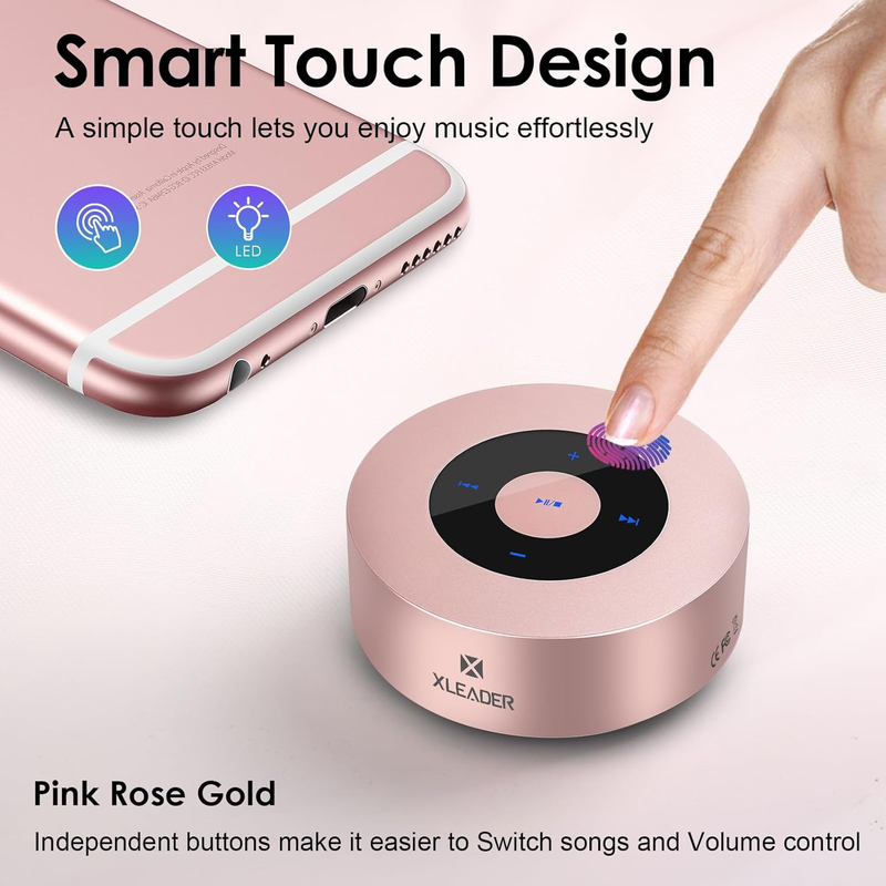 Mini Bluetooth Speaker (Travel Case Provided) HD Sound&Rich Bass, Touch Design, 1