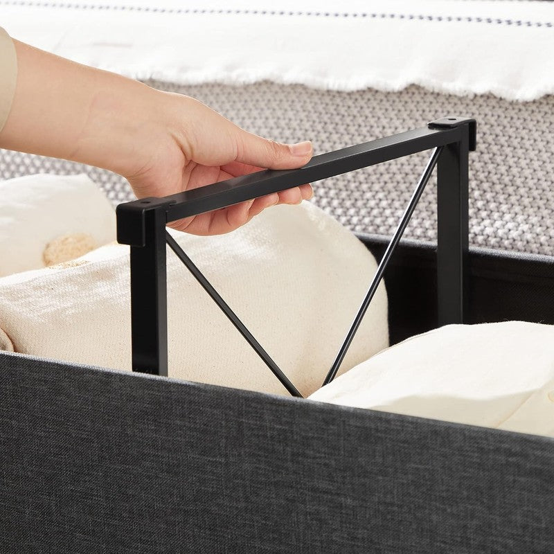 43'' Foldable Storage Ottoman Bench Flip Lid Entryway Living Room Dark Gray8