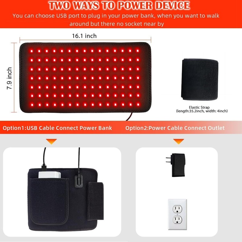 Red Light Therapy Infrared Light Therapy Pad for Body Pain NIR Deep Therapy for 5
