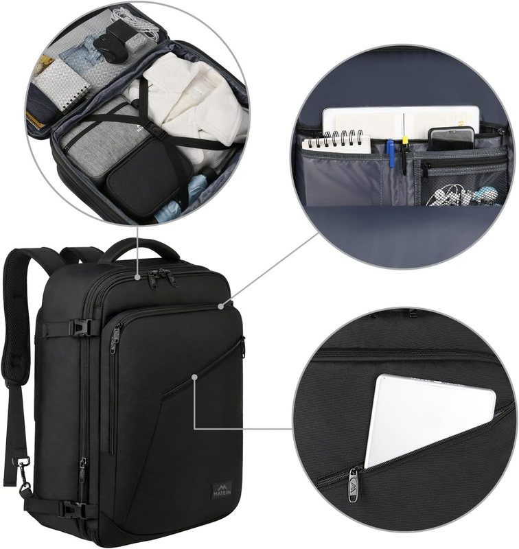 Carry on Backpack, Extra Large Travel Backpack Expandable Airplane Approved Week6