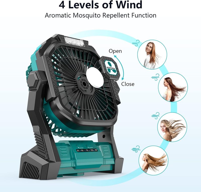 Portable Rechargeable Fan 20000mAh Cordless Battery LED Lantern USB-C2