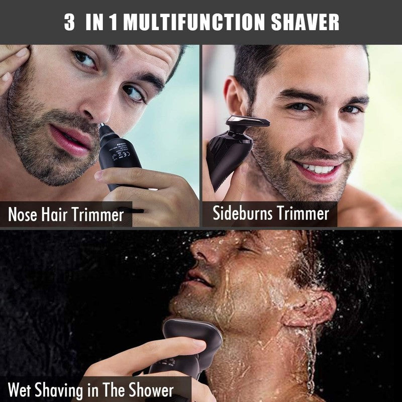 Rechargeable Waterproof Electric Razor for Men with Trimmers - Cordless Shaver3