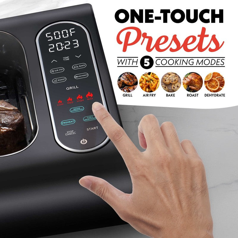 6 Qt Smokeless Indoor Grill & Air Fryer, 5 In 1 Foodstation, Black5