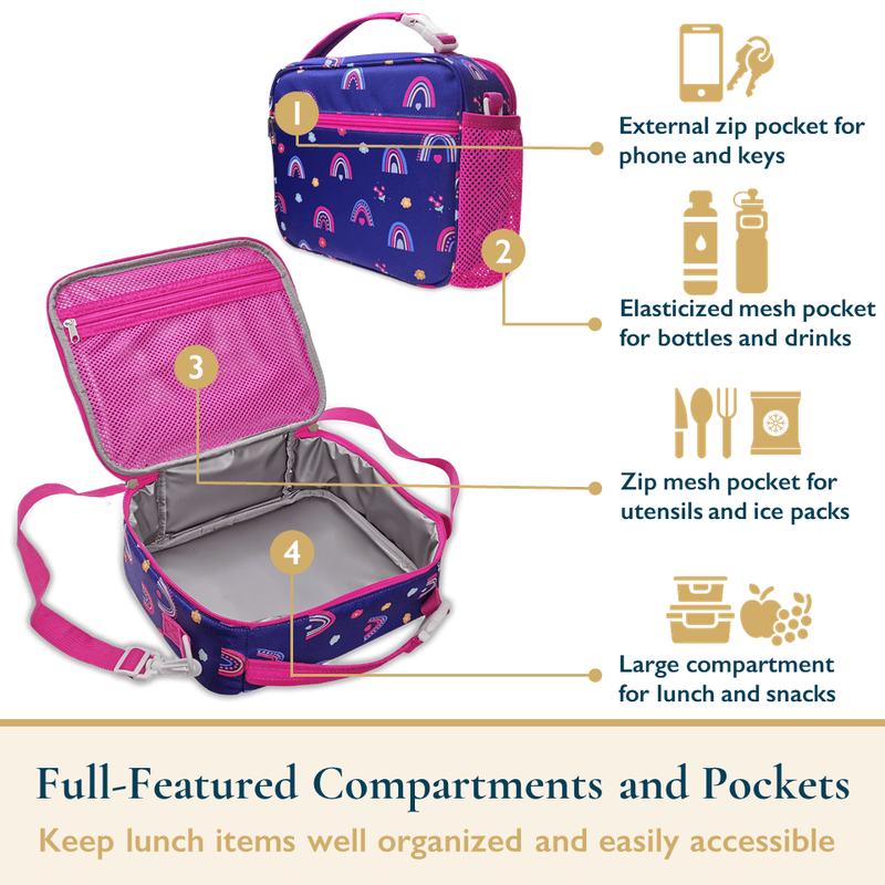 Lunch Bag for Kids – Insulated Lunch Box for Girls and Boys, Cute Reusable Coole4