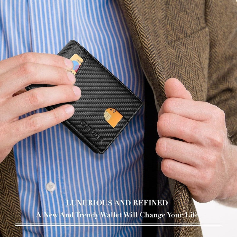 Wallet for Men Slim Rfid Leather 2 ID Window with Gift Box | Slim, Rfid, 2 ID Wi5