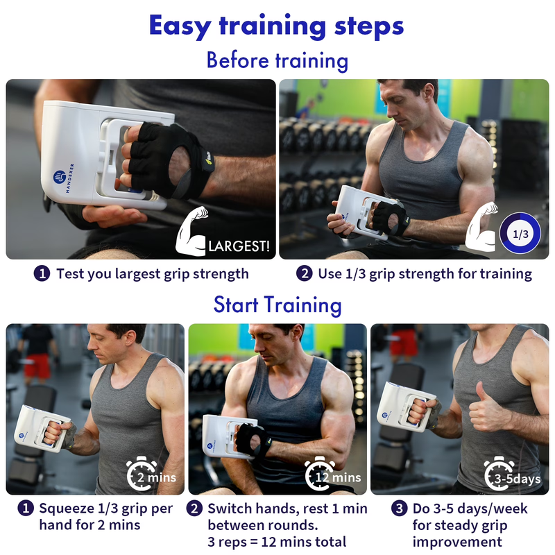 Grip Strength Tester 265lb 120kg Digital Hand Dynamometer LCD FDA5