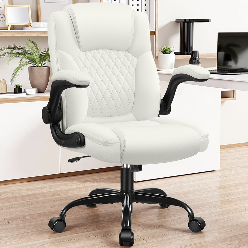 Ergonomic Leather Computer Office Chair 400LB Capacity White6