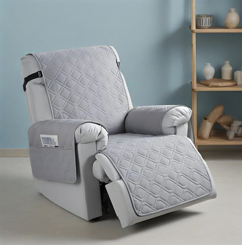 Waterproof Recliner Chair Cover Gray 28" 5-Layer Anti-Slip with Side Pockets8