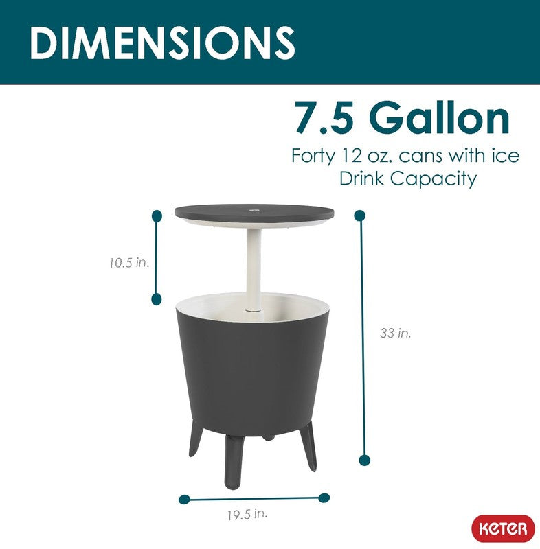 Modern 2-in-1 Cooler & Side Table Outdoor Patio Bar Gray6