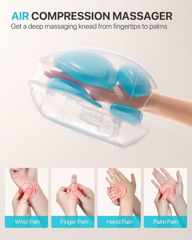 Heated Hand Massager Rechargeable Finger Compression Gift Men Women8