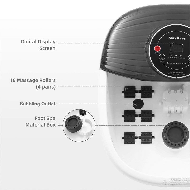 Foot Spa Bath Massager with Heat, Bubbles & Vibration – Black for Relaxation3