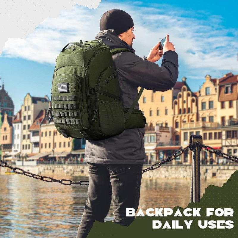 Tactical Backpack 40L Men Water Resistant Hiking Camping Gym Molle Army Green7