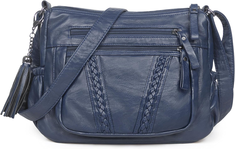 Women Crossbody Bag Tassel PU Leather Shoulder Handbag Purse Pocketbook9