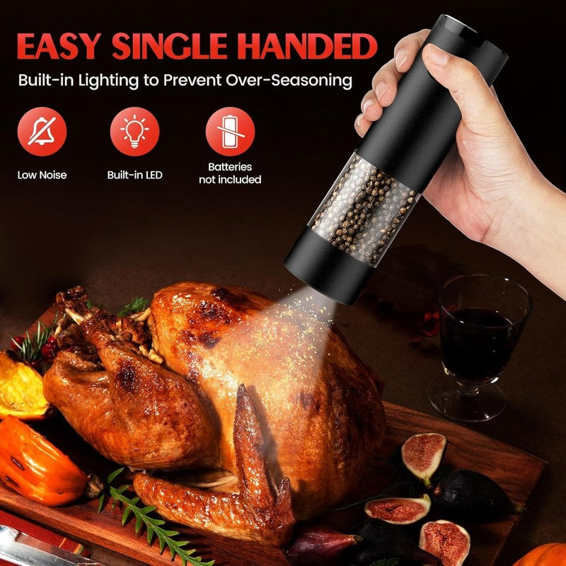 Electric Salt & Pepper Grinder Set – Automatic Mills with Adjustable Coarseness 1